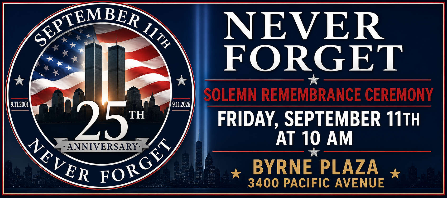 Wildwood to Mark 25th Anniversary of September 11th with Solemn Remembrance Ceremony at Byrne Plaza